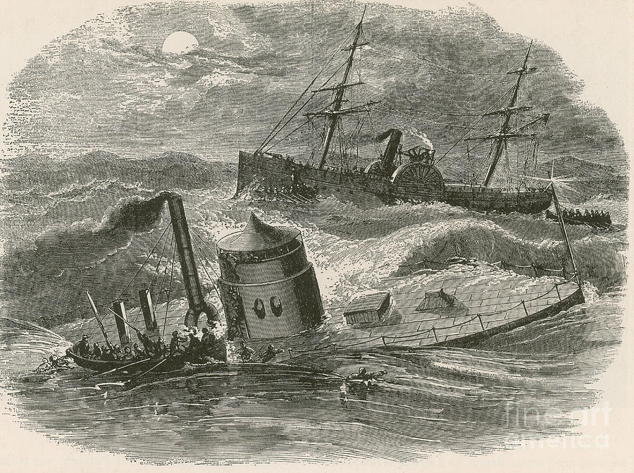 America Photograph - The Wreck Of The Ironclad Monitor, 1862 by Photo Researchers