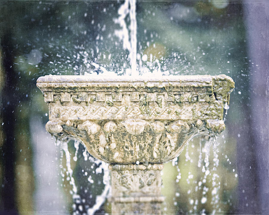 Vintage Photograph - The Yaddo Fountain by Lisa R