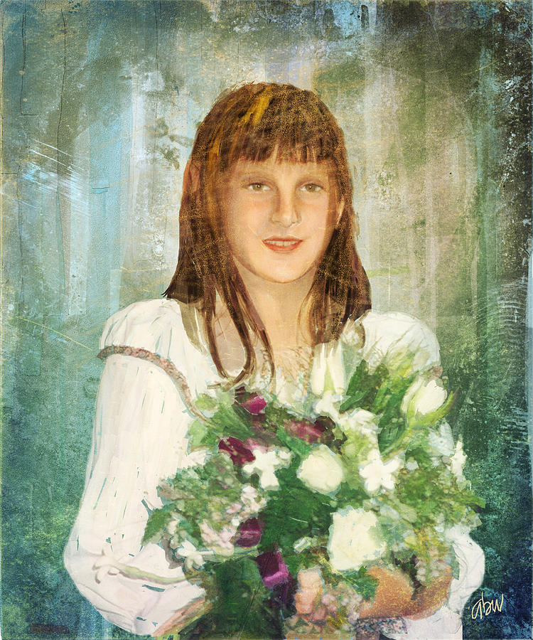 The Young Girl And Her Flowers Digital Art by Arline Wagner