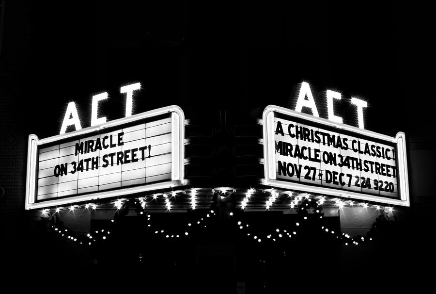Christmas Photograph - Theatre Marquee by Lynne Jenkins