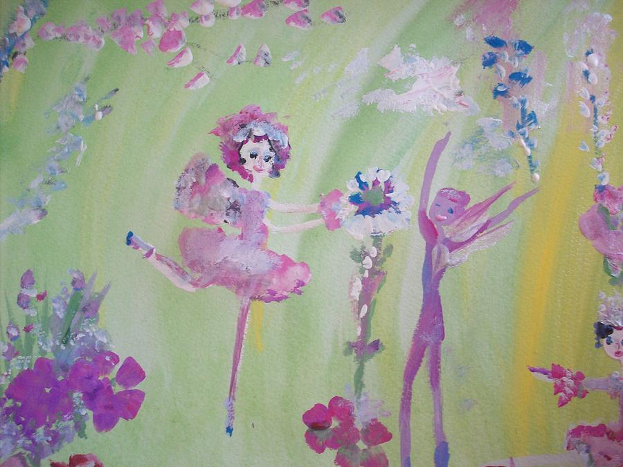 There are fairies at the bottom of the garden Painting by Judith Desrosiers