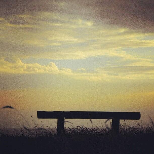 Nature Photograph - There Is A #bench On A #clifftop In by Linandara Linandara