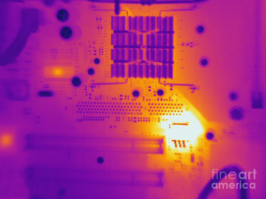 Thermogram Of A Computer Board Photograph by Ted Kinsman