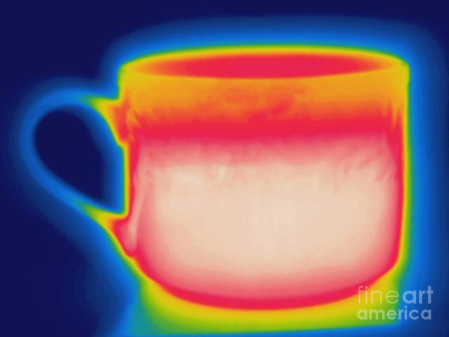 Thermogram Of A Hot Coffee Cup Photograph by Ted Kinsman