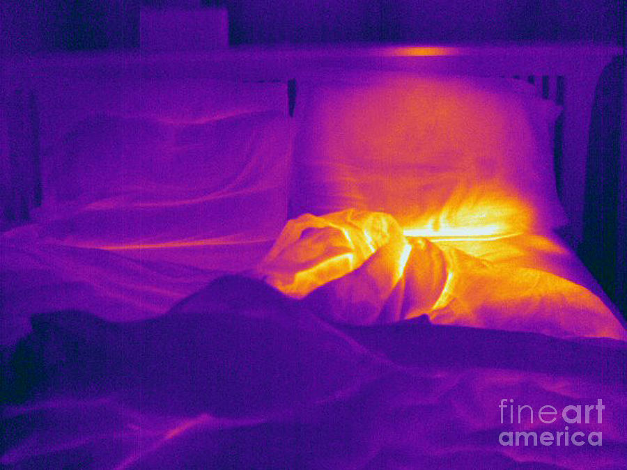 Thermogram Of A Reacently Occupied Bed Photograph by Ted Kinsman