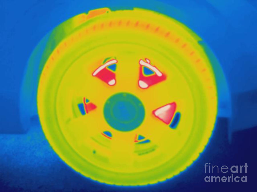 Thermogram Of Brakes On A Car Photograph by Ted Kinsman