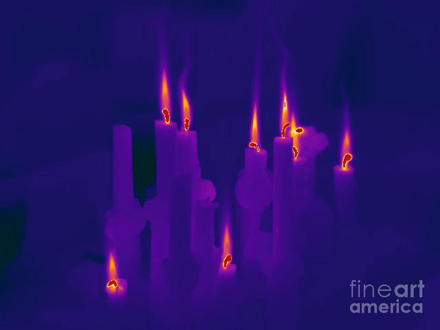 Thermogram Of Candles Photograph by Ted Kinsman
