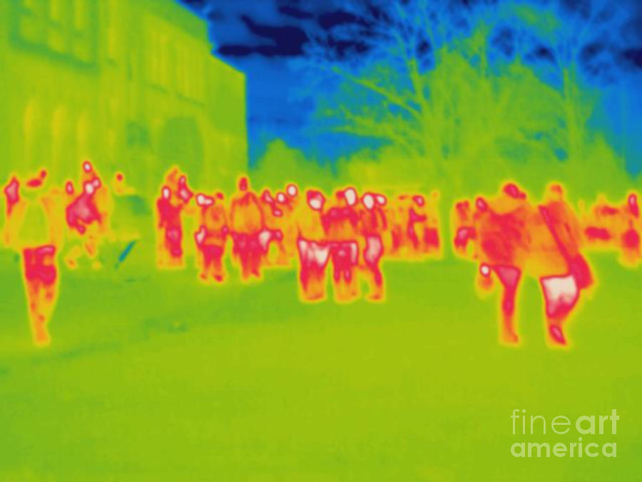 Thermogram Of Crowd Of People Photograph by Ted Kinsman