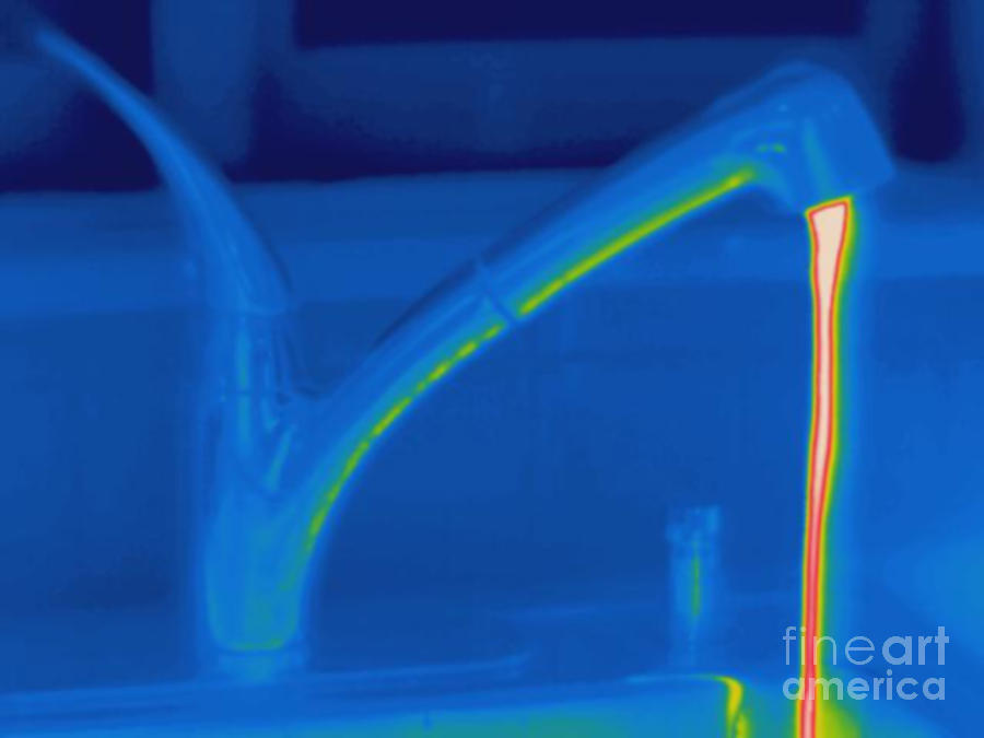 Thermogram Of Hot Water And A Faucet Photograph by Ted Kinsman