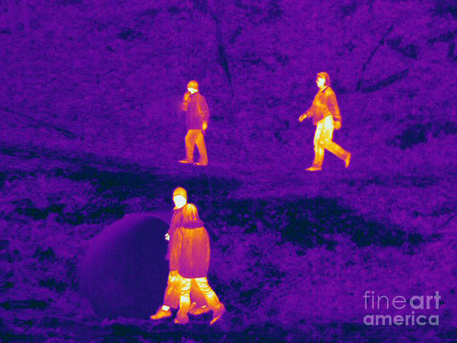 Thermogram Of People Walking Photograph by Ted Kinsman