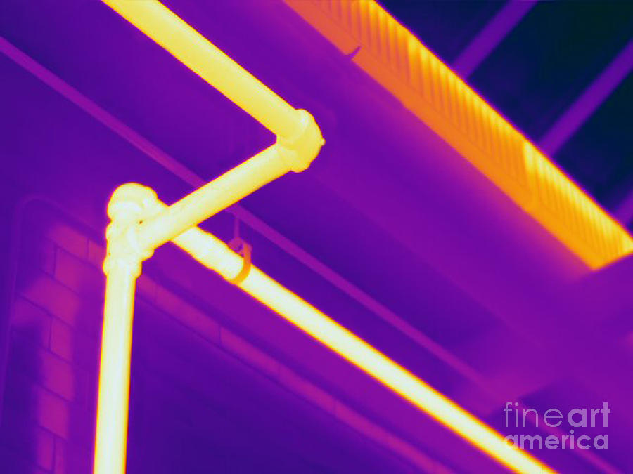 Thermogram Of Steam Pipes Photograph by Ted Kinsman