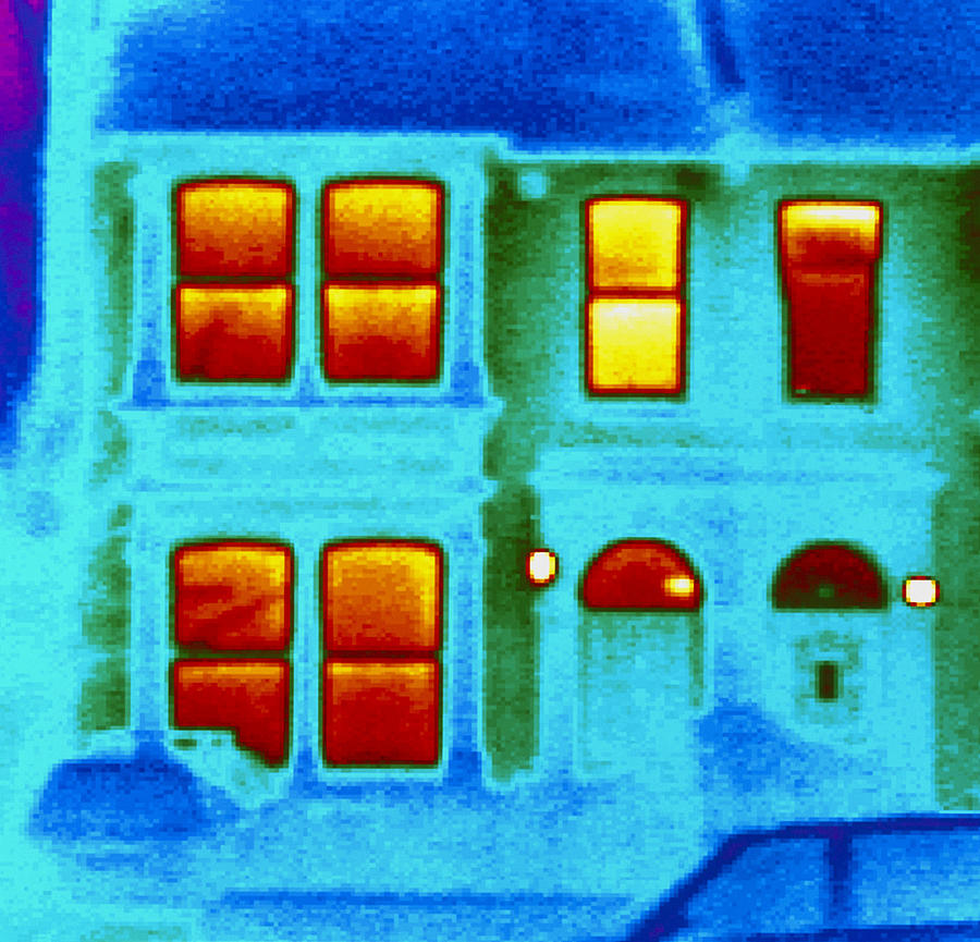 Thermogram Showing Heat Loss From A House Photograph by Dr. Arthur ...