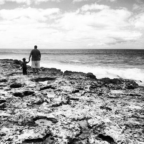 Makaha Photograph - They Both Love Watching The Waves Crash by Bevey Alofa Willis-ofoia