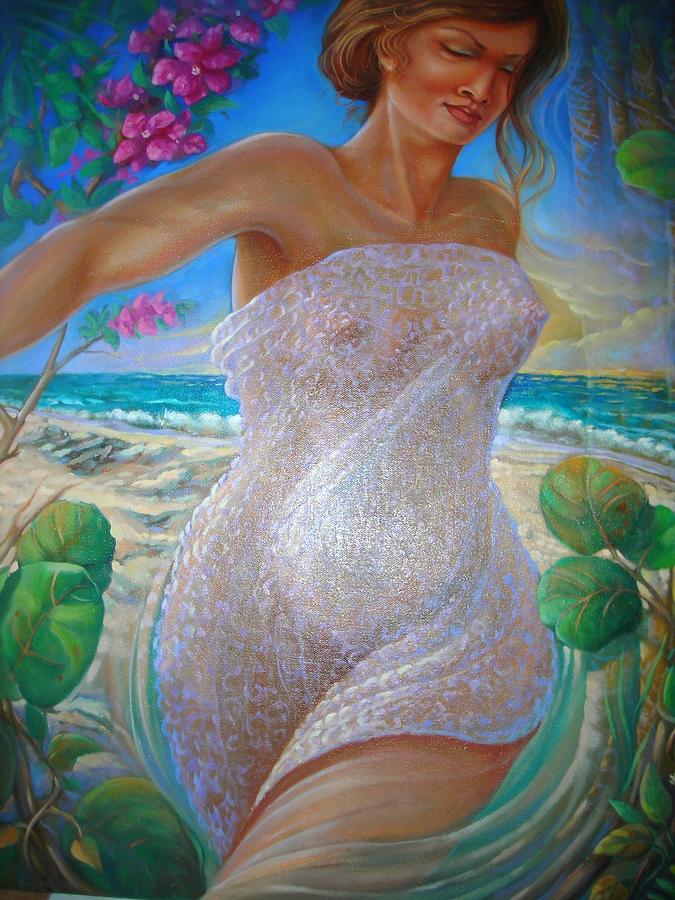 Beach Painting - Thinking of You by Jorge Cardenas