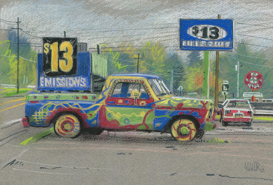 Thirteen Dollar Emissions Painting by Donald Maier