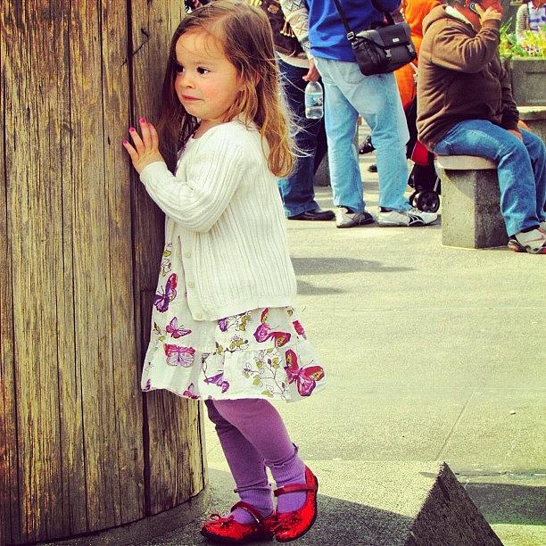 Seattle Photograph - This Cute Little Girl Playing Hide And by Kee Yen Yeo
