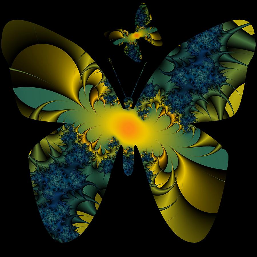 Thistle Fractal Butterfly Digital Art