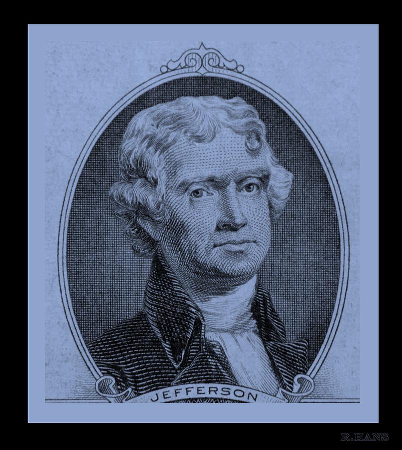 THOMAS JEFFERSON in CYAN Photograph by Rob Hans
