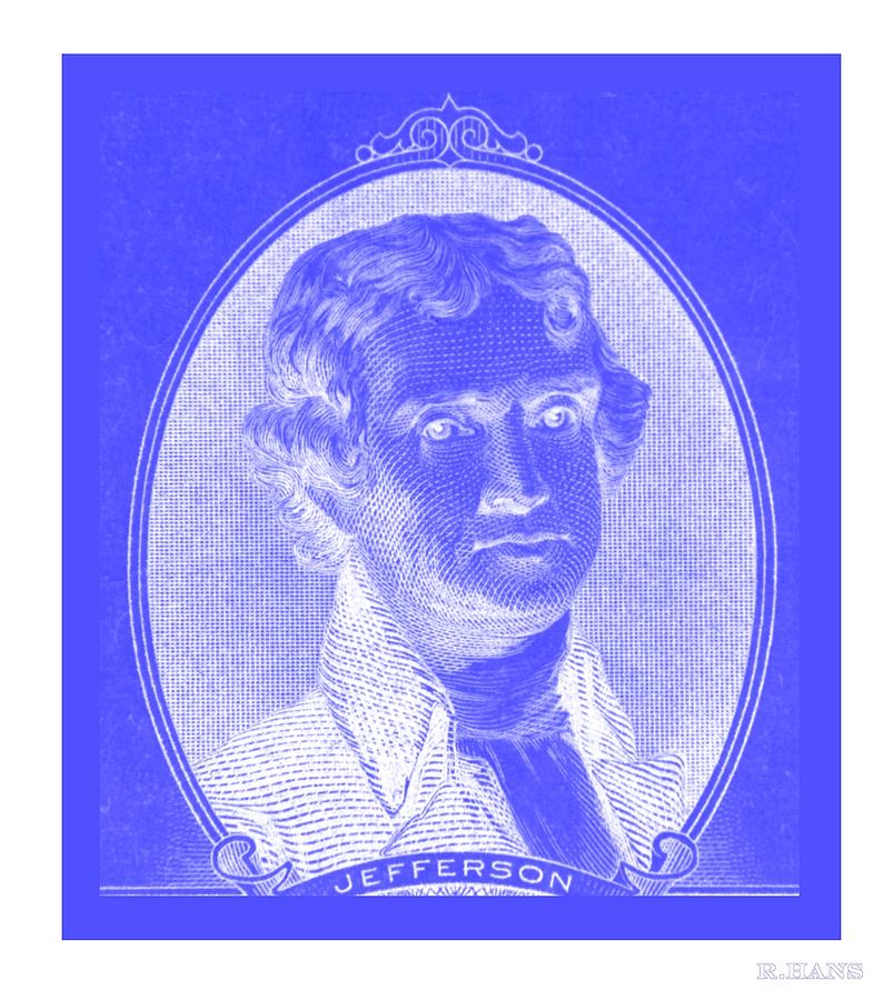 THOMAS JEFFERSON in NEGATIVE BLUE Photograph by Rob Hans