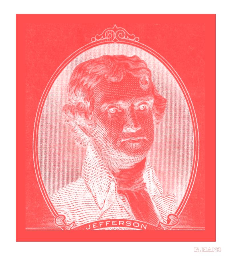 THOMAS JEFFERSON in NEGATIVE RED Photograph by Rob Hans