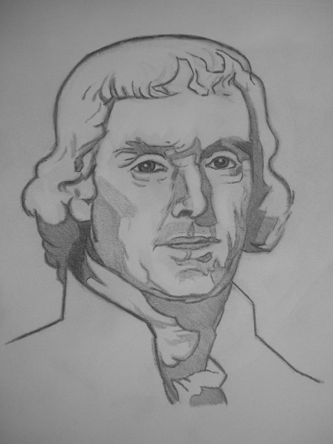 Thomas Jefferson Drawing by Jeremiah Cook