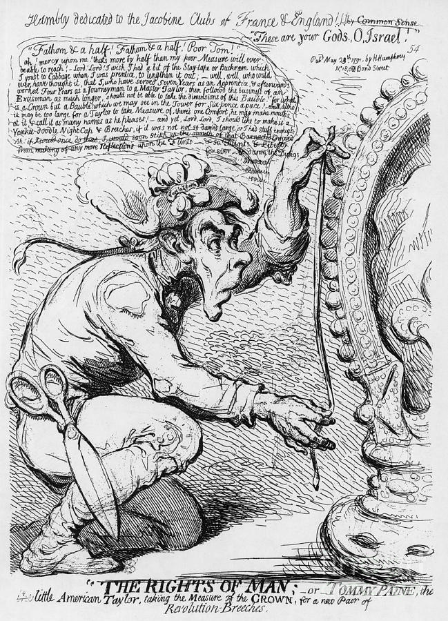 Thomas Paine Caricature Photograph by Photo Researchers