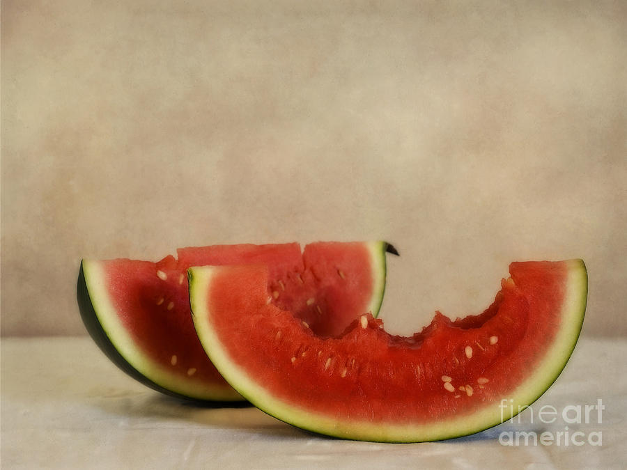 Fruit Photograph - Three Bites Of Summer by Priska Wettstein