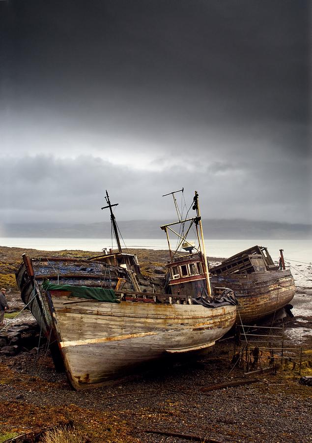 Three Boats On Shore Photograph by John Short