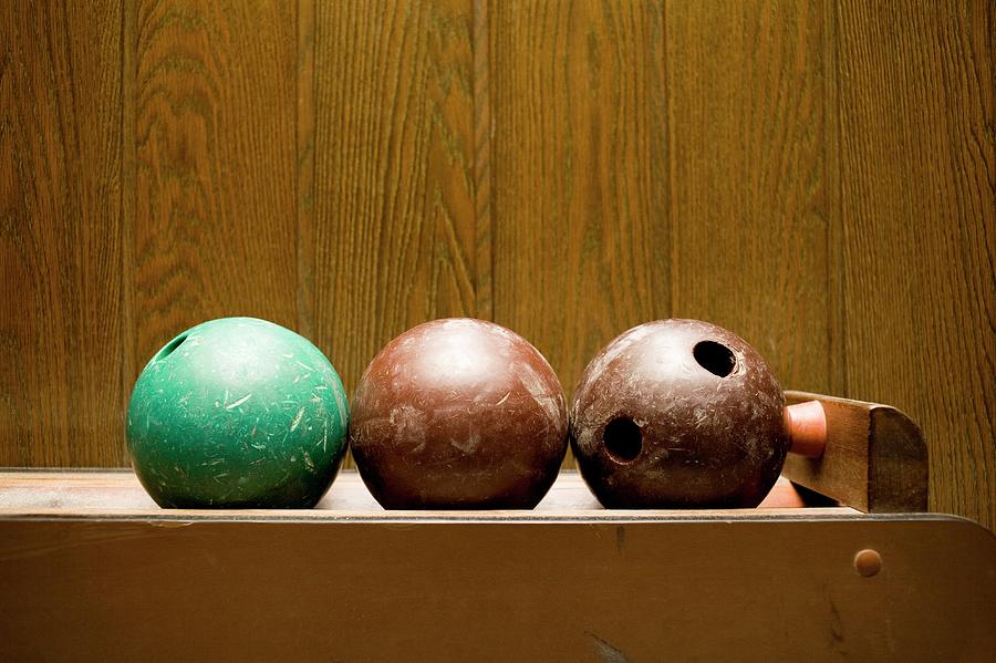 Three Bowling Balls Photograph by Benne Ochs Three Bowling Balls Photograph by Benne Ochs
