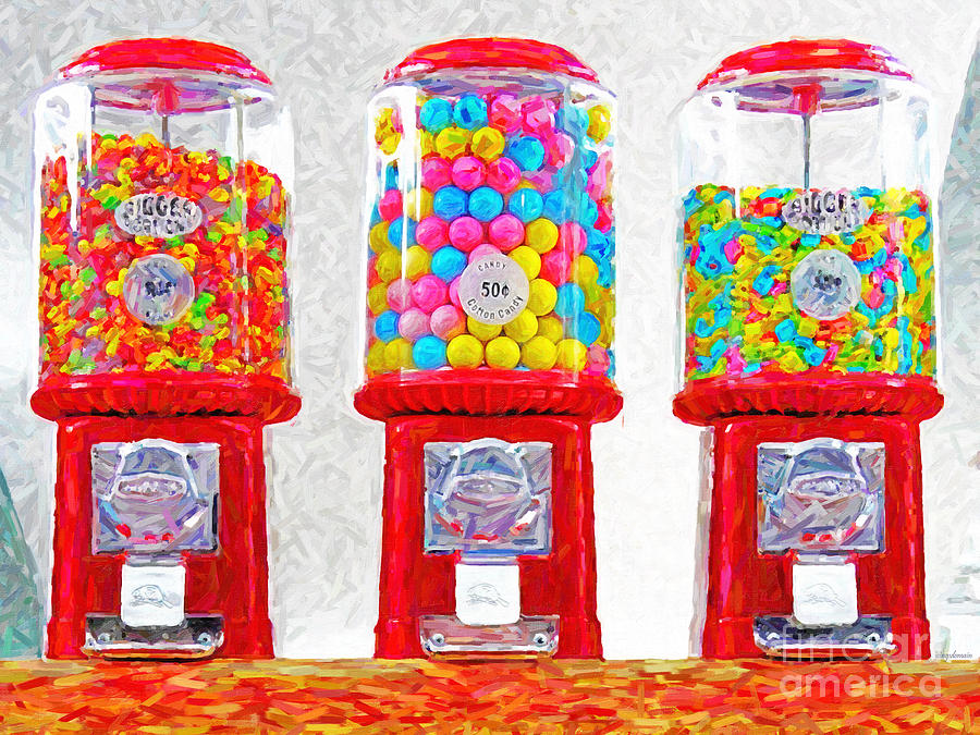 Three Candy Machines Photograph by Wingsdomain Art and Photography