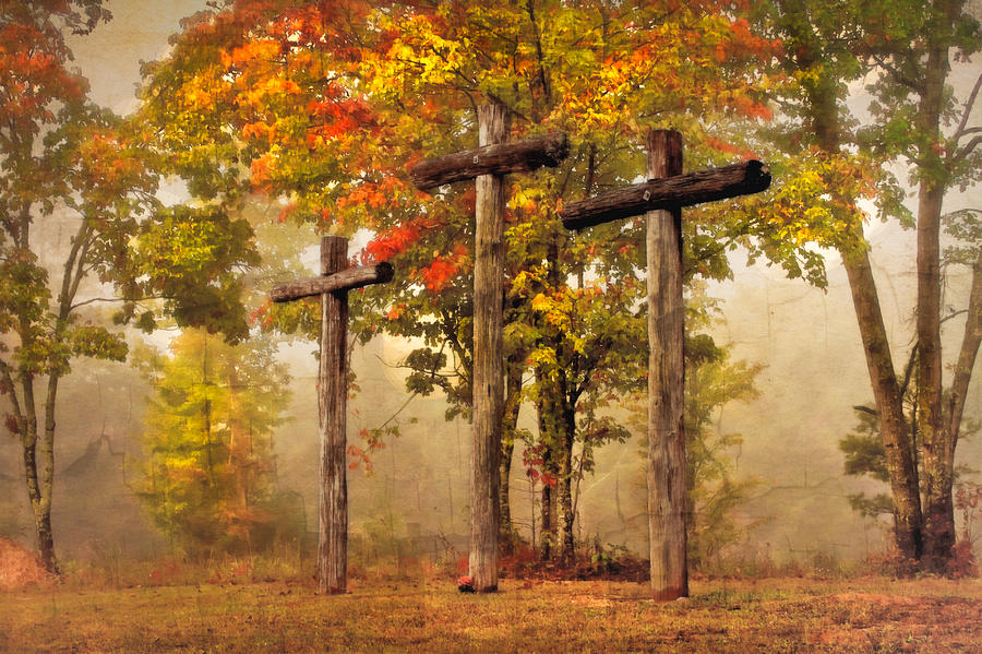 Appalachia Photograph - Three Crosses by Debra and Dave Vanderlaan