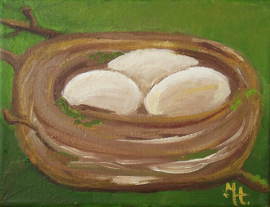 Three Eggs of a Kind Painting by Margaret Harmon