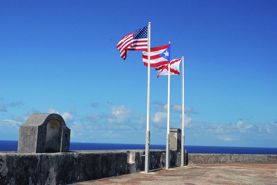 Puerto Rico Photograph - Three Flags by Gary Wonning