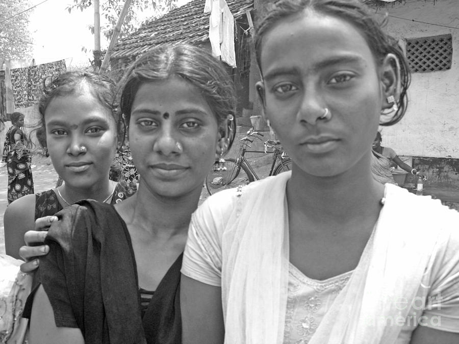 Three girls in Calcutta Photograph by David Wenman | Fine Art America