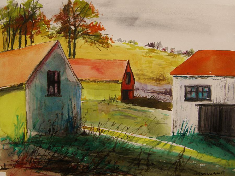 Barn Painting - Three in the Autumn Sun by John Williams