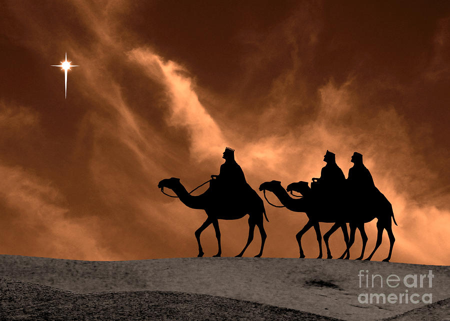 Three Kings Travel By The Star Of Bethlehem - Sandstorm Photograph By 