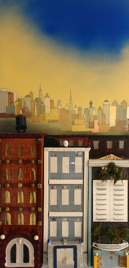 Three Nice Small Buildings Painting by Robert Handler