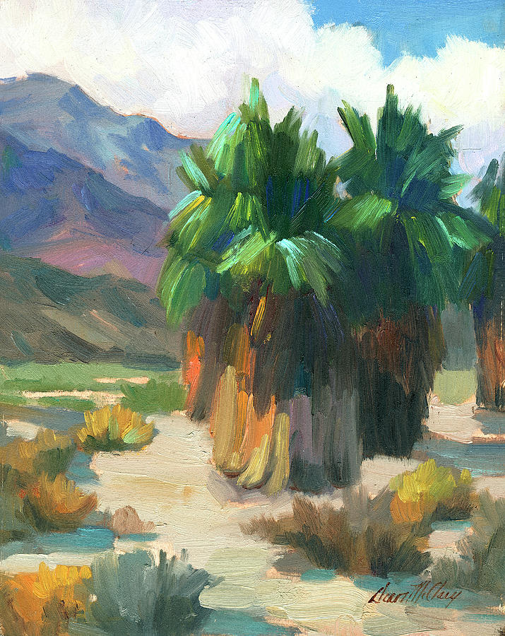 Three Palms Painting by Diane McClary