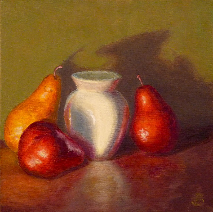 Three Pears Painting by Joe Bergholm