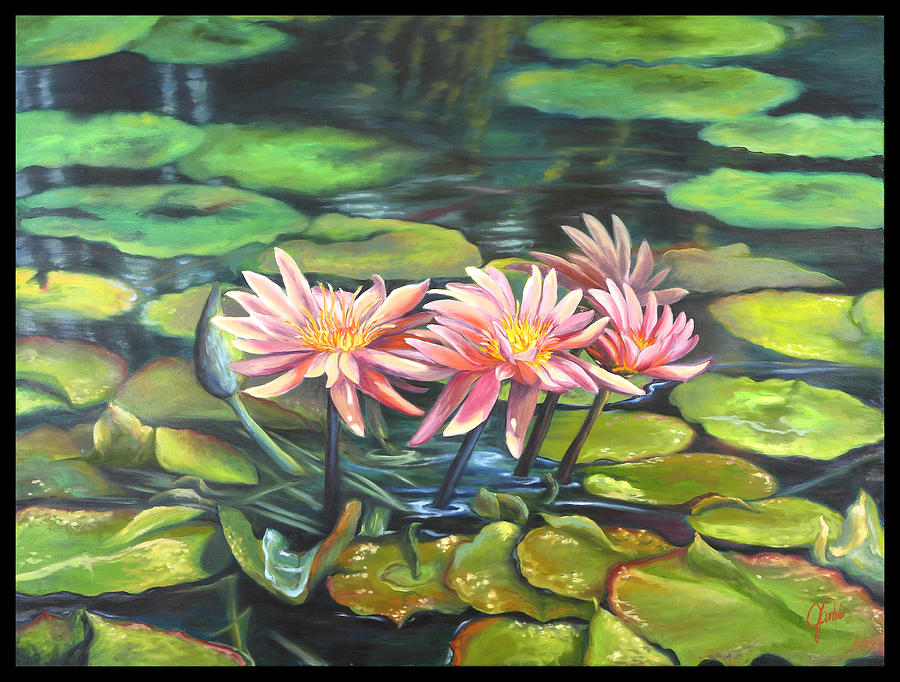 Three Pink Lilies Painting by Jami Childers - Fine Art America