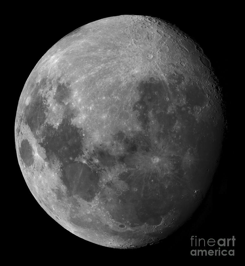 Space Photograph - Three Quarter Moon by Rolf Geissinger