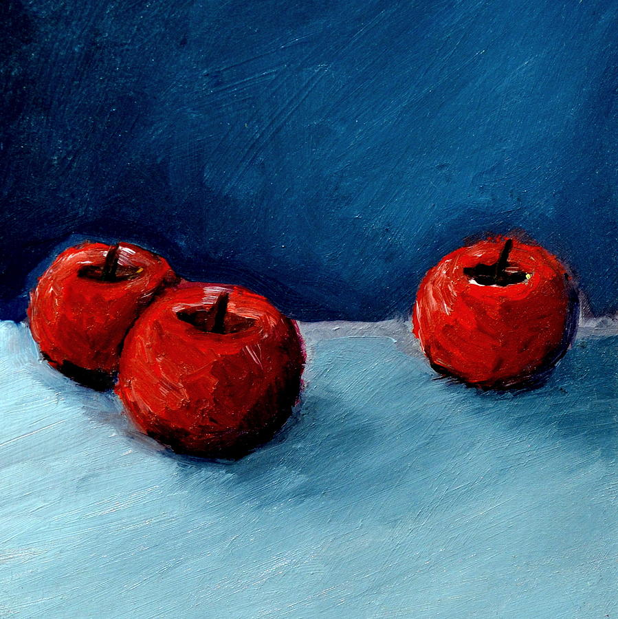 Apple Painting - Three Red Apples by Michelle Calkins