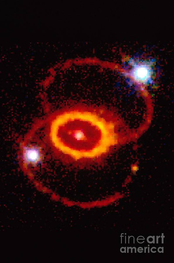 Ring Photograph - Three Rings Of Glowing Gas - Supernova by STScI/NASA/Science Source