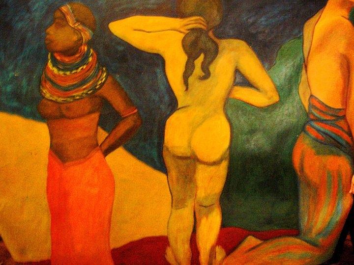 Women Painting - Three Sisters by Marie-Louise J