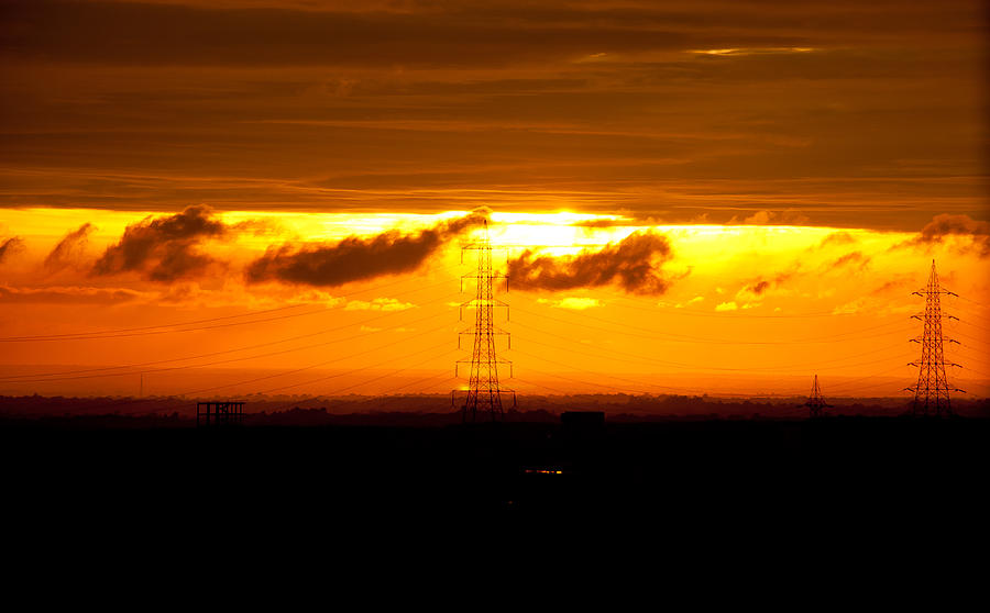 Sunset Photograph - Three-tier Sunset by Vidhya Narayanan
