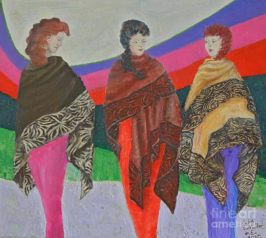 Three Women Painting by Judith Espinoza