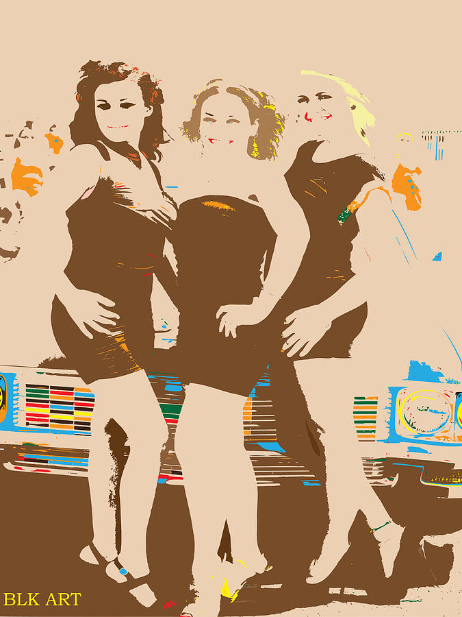 Pretty Girls Digital Art - Threesome by Benny Kennedy