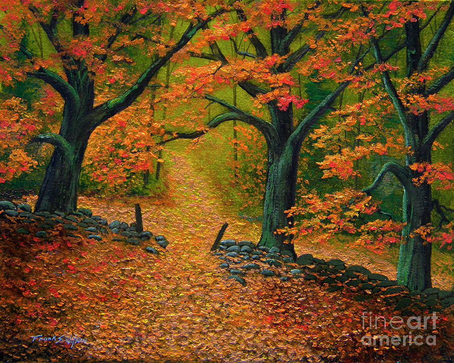 Through The Fallen Leaves II Painting by Frank Wilson