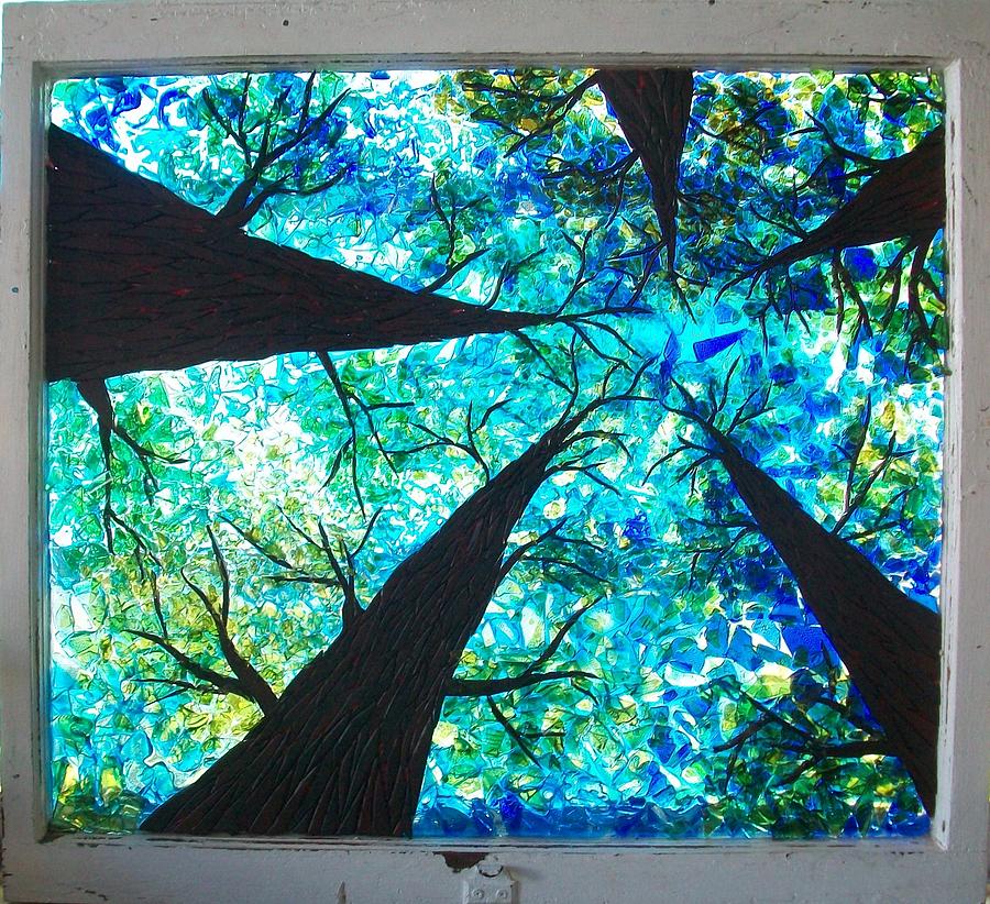 Tree Glass Art - Through the Trees by Desiree Soule