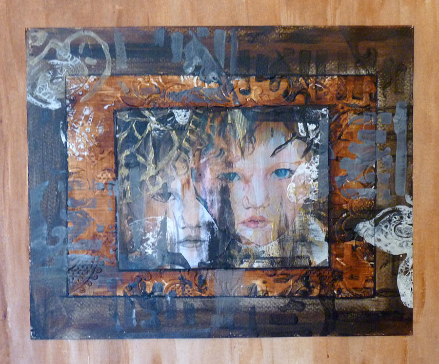 Abstract Mixed Media - Thru Our Window by P Maure Bausch